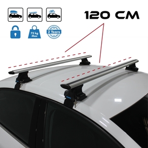 TrophyBars Barres transversales de toit en aluminium anodisé de 120 cm, robustes, porte-bagages pour Citroën BX Hatchback 1988-1994 - Product Image 1