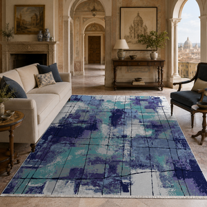 Tapis lavable moderne RW7031 Halcyon Navy de Rug Weavers, chenille lavable, 10 tailles, vente en gros et dropshipping - Product Image 5