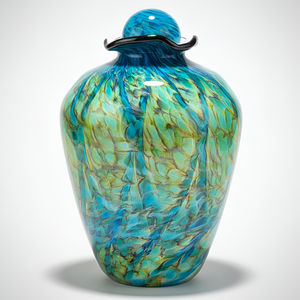 Urna de Metal Soplada a Mano Bella de American Memory Craft, Estilo Americano para Adultos, con Acabado de Alto Brillo y Diseño Personalizable - Product Image 1