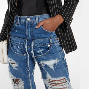 Bas prix respirant léger 350gsm hommes en détresse Baggy pantalon mode 2025 fabriqué en usine Look délavé hommes Baggy pantalon - Product Image 3