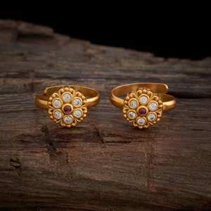 Silver Temple <b>Gold</b>-Plated Copper <b>Toe</b> <b>Ring</b> for Wedding Engagement or Gift 165683 - Product Image 1