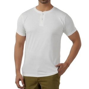 T-shirt vintage streetwear à col boutonné uni, coupe régulière, longueur longue, en coton léger, tissu jersey uni - Product Image 1