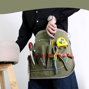 Delantal de cintura de lona de cuero de búfalo Vintage de media longitud reutilizable hecho a mano para SALÓN DE Chef informal Uso de peluquero hombres mujeres personalizado - Product Image 5