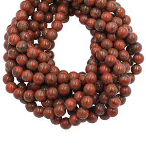 Jaspe Rojo Natural de 10 a 12 mm, Piedras Preciosas Redondas y Lisas, Hilo de Cuentas de 13 Pulgadas para la Fabricación de Joyas - Product Image 1