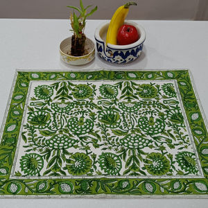 Napperon de Table Greca de haute qualité ensemble de serviettes 100% coton bloc à la main imprimé Style moderne 6 pièces 13 ''x 19'' / 18 ''x 18'' pour les mariages - Product Image 1