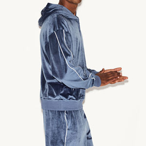 Sudadera con Capucha Extra Grande de Terciopelo para Hombre, Gruesa, Cómoda, Personalizable, Transpirable, con Bolsillo, Lisa, para Invierno - Product Image 4