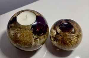 Bougeoir en résine et bois de conception moderne, forme personnalisée, fait à la main, pour la maison, le bureau et l'hôtel - Product Image 3