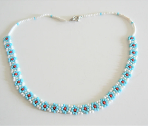 Collier de perles à la main multicolore Daisy Flower Chain Jewelry Handmade Everyday Wear Fringe beaded bandana - Product Image 2