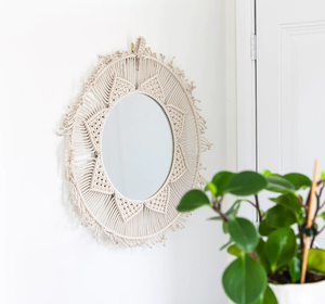 Espejo de pared de macramé de primera clase, diseño moderno creativo, acabado Natural personalizable para decoración de pared de Navidad, montado en la pared - Product Image 2