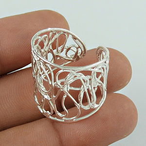 Style à la mode femmes mode bague spéciale 925 Sterling argent fin plaine à la main bandes bijoux fournisseur fabricant grossistes - Product Image 5