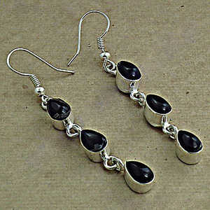 Boucles d'oreilles pendantes en argent 925 avec onyx noir pour femmes, plaquées or, bijoux pendantes, or rose, diamant, perle, zircon pour mariage, fête, cadeau - Product Image 3