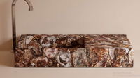 Évier en pierre d'agate pour salle de bain, appartement, lavabo rectangulaire en marbre, lavabo à poser sur comptoir, utilisation domestique, décoration intérieure