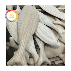 Escultura de pez de madera minimalista de alta calidad-Pieza decorativa artesanal de madera de material natural para interiores tradicionales - Product Image 1