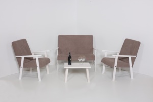 ชุดโซฟาไม้และโต๊ะกาแฟสไตล์ร่วมสมัยสำหรับห้องนั่งเล่น ใช้ได้ทั้งภายนอกและภายในบ้านพักตากอากาศและอพาร์ตเมนต์ - Product Image 5