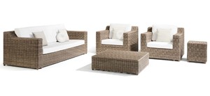 Ensemble de canapés de jardin en poly rotin Mobilier d'extérieur pour salon Hôtel Villa Appartement-Utilisation polyvalente - Product Image 2