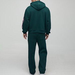 Chándal de Hombre con Capucha y Logotipo Impreso en Verde, Diseño 2 en 1, Estilo Urbano, Transpirable, para Invierno, Venta al Por Mayor - Product Image 2