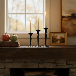 Metal Aluminium <b>Black</b> <b>Candle</b> Holder Handmade Hot Selling Decorative Stand for Lanterns and <b>Candle</b> Jars Manufacturer Exporter - Product Image 3