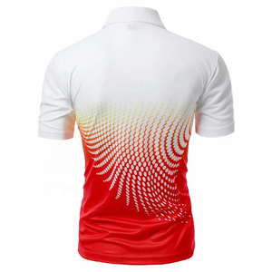 Polo de sublimación de algodón Premium para hombre, manga corta con botones de cuarto, cuello vuelto, Golf, tenis, negocios, verano, Top - Product Image 2