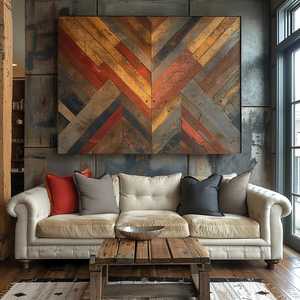 2024 AI colección de muebles modernos para sala de estar diseño de concepto creativo con patrones geométricos coloridos Churcher sofá arte de pared - Product Image 2