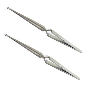 Pinzas de fijación de acero inoxidable Pinzas de punta recta y curva antiestáticas y no magnéticas para colocación de pines - Product Image 2