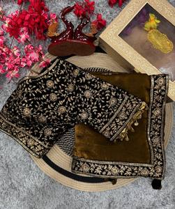 Saree Bollywood indien avec paillettes et travail de broderie Zari dentelle bordure séquence Saree qualité supérieure tenue de fête exclusive - Product Image 6