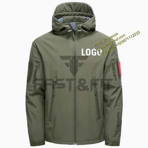 Chaqueta de exterior impermeable para hombre, chaqueta deportiva de color verde con forro polar cálido, capa interior, otoño - Product Image 1