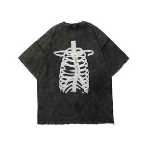 เสื้อยืดผ้าฝ้าย220จีเอสเอ็มโอเวอร์ไซส์ Boxy Fit เสื้อครอปวินเทจสำหรับผู้ชาย - Product Image 4