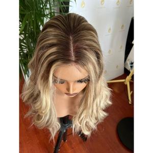 Peluca Rubia con Frente de Encaje HD, Cabello Humano Virgen 100%, Gorro Ajustable, Longitudes Estiradas de 34 a 40 Pulgadas, Color Rojizo - Product Image 5