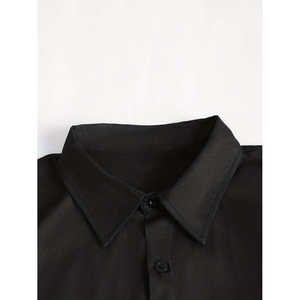 เสื้อเชิ้ตผู้ชายลายกุหลาบและตัวอักษรสวยงาม สไตล์ลำลอง แขนสั้น ไม่ยืด ทรงปก  ไซส์ XL สำหรับฤดูร้อน - Product Image 6