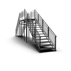 QLI Staircase Rig QSR2C Dual Cell Functional <b>Training</b> Rig With Elevated Stair Sections for Gym <b>Strength</b> and Cardio Conditioning - Product Image 1