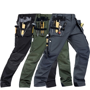 Pantalones de trabajo industriales para hombre con múltiples bolsillos, pantalones Cargo transpirables y a prueba de agua para uniforme mecánico - Product Image 2