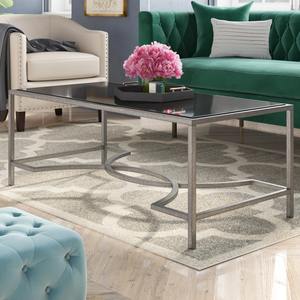 Mesa de Centro Rectangular Moderna y Ecológica de Alta Calidad para Sala de Estar, Mesa de Té de Vidrio y Metal Forjado Personalizada - Product Image 3