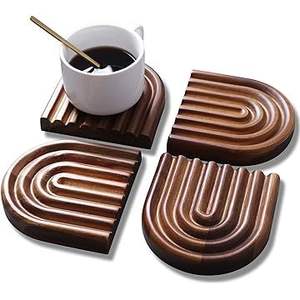 Sous-verre en bois écologique pour boissons chaudes et froides, protection élégante de table, accent de décoration durable pour la maison - Product Image 2