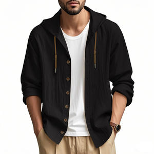 Sweats à capuche pour hommes de haute qualité 100% coton à manches longues vêtements tricotés conception brodée méthode de tissage doublée Styles de vente chaude - Product Image 5