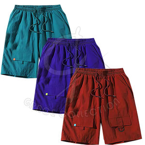 Short coupe-vent moderne de coupe athlétique avec taille personnalisée Short coupe-vent de poche avant pour hommes - Product Image 6