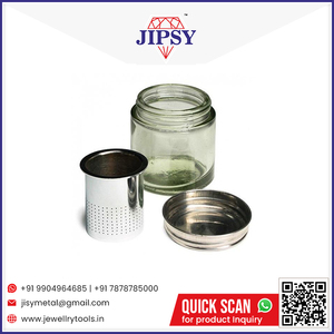 Vaso de Lavado de Diamantes Industriales, Herramienta de Limpieza de Gemas y Joyas, Frasco de Vidrio y Latón con Tamiz Metálico - Product Image 6