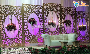 Panel de espejo decorativo de madera para escenario de boda espejo de boda moderno Panel de fondo Marco de espejo de tendencia para bodas - Product Image 4
