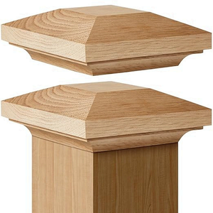 Cubiertas de Pilar Cuadradas de Madera de Pino Maciza de Alta Calidad, 120x120x48mm, para Cualquier Escalera - Product Image 1