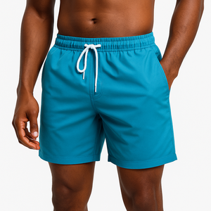 Shorts de sport tissés pour hommes, taille élastique, séchage rapide, shorts de course athlétiques avec poches, logo personnalisé OEM - Product Image 1