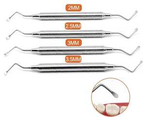 -Ain commercio all'ingrosso manuale dentale Gracey Bone Curette Set 4 buona qualità CE certificata classe II attrezzature per il riempimento dei denti di pulizia - Product Image 4
