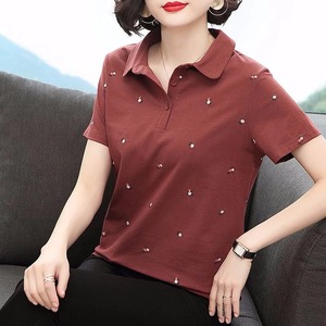 เสื้อยืดคอกลมผ้าคอตตอนสำหรับผู้หญิงสวมใส่สบายระบายอากาศได้ดีสวมใส่สบายฤดูร้อน - Product Image 4