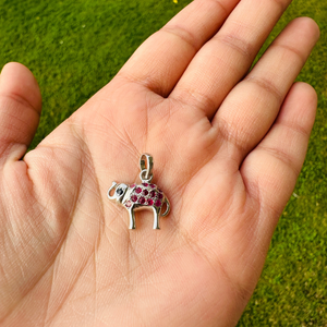 Tùy chỉnh đồ trang sức bạc chính hãng Red <span class=keywords><strong>Ruby</strong></span> & Blue Sapphire Elephant Shape Mặt dây chuyền món quà sinh nhật cho cô New arrivals thấp moq - Product Image 6