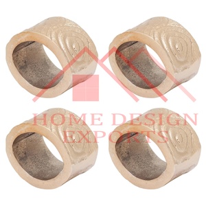 Anneau de serviette en aluminium avec Grain de bois Design Antique or anneau de serviette en métal de créateur hôtel et Restaurant anneau de serviette fantaisie en or - Product Image 4