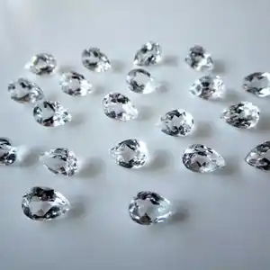 Doğal kristal kuvars Faceted 2x3mm armut kesim gevşek yarı değerli taşlar toptancı dükkanı Online fabrika fiyat