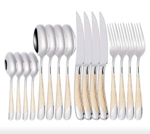 Juego de cubiertos de metal hechos a mano, chapados en plata, elegantes, en forma y tamaño, personalizados al por mayor, para bodas, restaurantes - Product Image 4