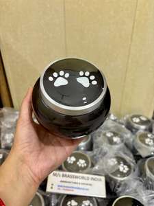 Nouveau Style Orange Couleur Chat Statue Urne Par Brassworld Inde Chat Urne Par Brassworld Inde - Product Image 4