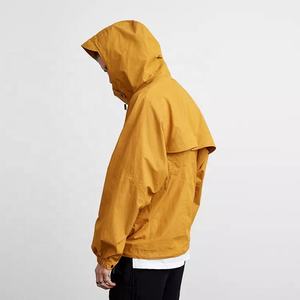 Pullover Jacket Windbreaker Custom <b>Yellow</b> Soft Shell Bale Nylon Windbreaker <b>Hoodies</b> - Product Image 5