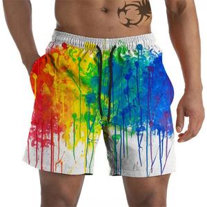 Pantalones cortos de playa para hombre, pantalones cortos de playa con gráficos para hombre, pantalones cortos coloridos con estampado 3D, pantalones cortos de verano, ropa de calle suelta para nadar - Product Image 1