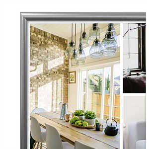 Cadre photo moderne DIN A1 argenté 59,4 x 84,1 cm, cadre photo carré avec métal et bois à des fins décoratives, produit fabriqué en alliage - Product Image 2