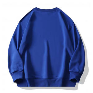 Sudaderas con capucha transpirables para hombre, sudaderas con cuello redondo azul, estampado de transferencia de calor teñido liso, venta al por mayor para la temporada de invierno - Product Image 2